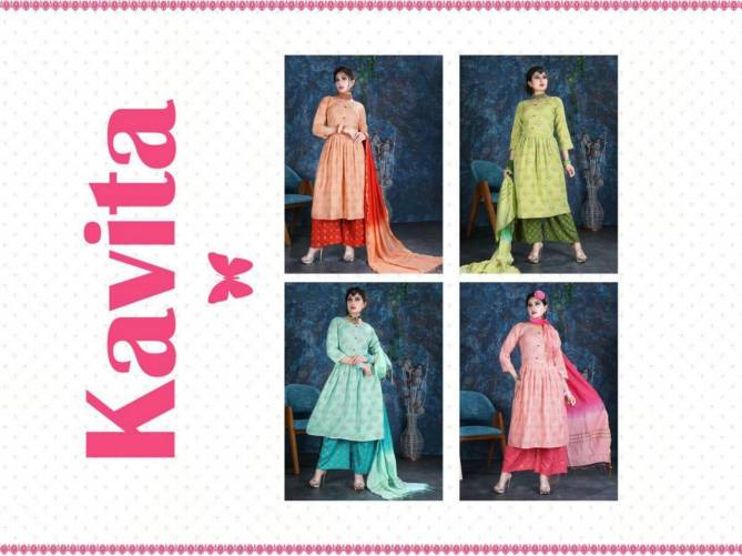 Fashion Talk Kavita 1 Latest Fancy Designer Regular Wear Rayon Top With Bottom Collection
